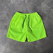 お買い得  男性用水泳パンツ-男性用 ショーツ ビーチショーツ 弾性巾着デザイン 平織り 履き心地よい 高通気性 膝丈 カジュアル 日常 ビーチ ファッション ストリートファッション ブラック ホワイト マイクロエラスティック