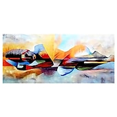 tanie Obrazy z ludźmi-Obraz olejny 100% handmade ręcznie malowane ściany sztuki na płótnie poziomy krajobraz ludzie nowoczesne dekoracje do domu wystrój walcowane płótno bez ramki nierozciągnięte!