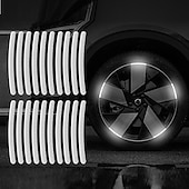 abordables Bandes de Décoration-40 pièces moyeu de roue de voiture bande réfléchissante autocollant roue de moto de voiture autocollant d&#039;avertissement réfléchissant fort jante de pneu autocollants réfléchissants accessoires de