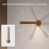 abordables Appliques murales d&#039;intérieur-applique murale led en bois 360 ° rotatif magnétique détachable et gradation continue applique murale rechargeable, la lampe de nuit usb est pour le salon de la chambre