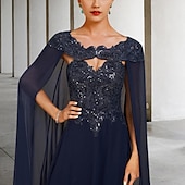 ieftine șal Pelerina-Șal &amp; Înfășura Șaluri Șal de Damă Pachetele invitaților la nuntă Elegant Simplu Fără manșon Șifon Bolerouri de Nuntă Cu Paiete Pentru Petrecere / Seară Toate Sezoanele