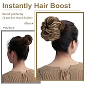 economico Chignon-pezzo di capelli chignon disordinato rswete instant rose bun capelli scrunchie posticci per le donne pezzi di capelli ricci ondulati chignon coda di cavallo estensioni dei capelli updo parrucchino