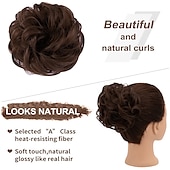 economico Chignon-pezzo di capelli chignon disordinato rswete instant rose bun capelli scrunchie posticci per le donne pezzi di capelli ricci ondulati chignon coda di cavallo estensioni dei capelli updo parrucchino