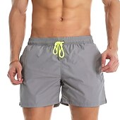 cheap Men&#039;s Swimming Shorts-Men&#039;s Board Shorts Swim Shorts Swim Trunks Summer Shorts Beach Shorts Drawstring Elastic Waist Plain Quick Dry Short Daily Holiday Hawaiian Boho Black Yellow Micro-elastic