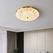 abordables Luces de techo-Luz de techo led regulable 38cm diseño circular luces de techo de cobre para sala de estar 110-240v