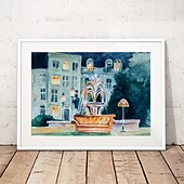 abordables Hasta 30 $-2 piezas estaré allí para ti arte de la pared pintura acuarela central perk poster 90s classic american tv show impresiones arte de la pared impresiones en lienzo dormitorio decoración del hogar sin