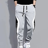 cheap Sweatpants-Men&#039;s Sweatpants Joggers Trousers Pocket Drawstring Color Block Comfort Casual Daily Holiday Sports Stylish Black Grey Micro-elastic