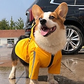 cheap Raincoat-Dog Cat Rain Coat Rain Jacket Fashion Cute Winter Reflective Waterproof Comfortable Outdoor Casual Daily Dog Clothing for Corgi Pomeranian Baby Pet Papillon Small