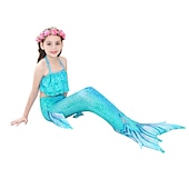 abordables Maillot de bain sirène-Enfants Fille Maillots de bain sirène Maillot de bain Bikini Utilisation Plage Dégradé Actif Plage Licou Maillots de bain 4-12 ans Eté Vert Claire