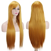 abordables Perruques de fête-perruques 32 80cm longue ligne droite anime mode femmes cosplay perruque fête perruque carnaval cosplay fête perruques