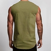 Недорогие Спортивные майки-Муж. Безрукавка Майки Без рукавов V-образный вырез Лето Полотняное плетение Мода Мышцы Тренировка Отпуск спорт Повседневные Черный Белый Винный Футболка для мужчин