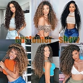 cheap Crochet Hair-18 Inch 8 Packs Curly Crochet Hair Beach Curl Water Wave Crochet Hair Deep Wave Wavy Braids Curly Crochet Hair For Black Women