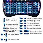 cheap Keyboards-Mini Wireless Keyboard with Multi-touch Touchpad 7 Colors Backlight Wireless Touchable Remote Control for Smart TV Box Desktop Touchpad PC