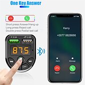 preiswerte Bluetooth Auto Kit/Freisprechanlage-Bluetooth 5.0 FM-Transmitter Car Kit MP3-Modulator-Player Wireless-Freisprecheinrichtung Audio-Empfänger Dual-USB-Schnellladegerät 3.1a