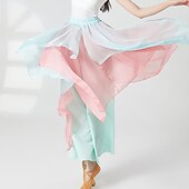 お買い得  ダンス練習着-アクティブウェア パンツ フリル スプライシング 女性用 性能 訓練 ハイウエスト ポリエステル