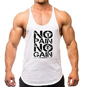Mannen's Gym Workout Tanktop met 'No Pain No Gain Gym Warriors' Grafische Print voordelige Grappige T-shirts voor mannen-Mannen's Gym Workout Tanktop met 'No Pain No Gain Gym Warriors' Grafische Print