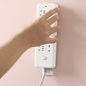 お買い得  フック-6 個壁掛けホルダーパンチフリープラグフィクサー自己粘着ソケットフィクサーシームレス電源タップホルダーホームケーブルワイヤーオーガナイザーラック