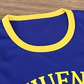 halpa Setit-2 osainen Lapset Poikien Toppi ja shortsit Asu Piirretty Numerot Kirjain Hihaton Crewneck Puuvilla Aseta ulko- Urheilu Tyylikäs Kesä Kevät 7-13 vuotta Musta Valkoinen Keltainen