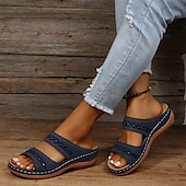 cheap Casual Sandals-Women&#039;s Dark Brown Slip-On Comfort Sandals with Arch Support and Cutout Straps, Casual Orthopedic Slide Shoes for Walking, Travel, and Daily Wear