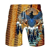 baratos Retro Vintage &amp; Ética-Homens Gráfico Cultura indiana Calção de Banho Bermuda de Surf Shorts de Natação Cintura Média Havaiana Étnico Boho Casual Diário Feriado Com Cordão Cintura elástica Impressão 3D Designer Roupa