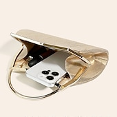 abordables Pochettes et sacs à main de soirée-sac à main de soirée élégant en or pour femme – sac à main métallique plissé avec poignée en strass pour femme, mariage, fête et événements officiels