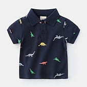 billiga T-shirts och skjortor för pojkar-Småbarn Pojkar Skjortor Tecknat Kortärmad Ledigt Bomull Mode Marin Sommar Kläder 3-7 år