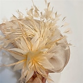 halpa Juhlahatut-fascinators sinamay Häät Teekutsut Kentucky Derby Hevoskilpailu Naisten päivä Vintage Muoti Käsintehty Kanssa Sulilla Päähine Päähineet