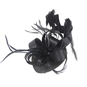 levne Fascinátoři-Čelenky Fascinátory Klobouky  Polyamidový klobouk Fedora Klobouk s plochým vrškem Podzimní svatba Městská párty  Večerní dovolená Čajová párty Dostih Vintage Elegantní s peřím Appliques Hlava