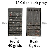 billige Smykkeoppbevaring-48grids hengende smykker oppbevaring øredobber halskjede armbånd hengende gjennomsiktig veske med rom holder organisator