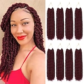 cheap Crochet Hair-Passion Twist Hair 12 Inch Water Wave Crochet Hair for Black Women Short Passion Twist Crochet Hair for Butterfly Locs 8 Packs Bob Spring Twist Hair Synthetic Curly Crochet Passion Twist Braiding Hair