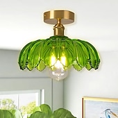 tanie Lampy sufitowe-lampa sufitowa półpłaska jasna miedź 20cm szklany klosz lampa sufitowa oprawa oświetleniowa oświetlenie 110-240v