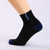 economico calzini da uomo-Per uomo 5 coppie Calzini Squadra di calcio Giallo Chiaro Nero Colore Color Block Da tutti i giorni Da mare Fine settimana Medio spessore Autunno inverno Top caldi