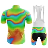 economico Set di abbigliamento da uomo-Per uomo Maglia da ciclismo con pantaloncini con bretelle Graffiti Manica Corta Bicicletta Completo Abbigliamento con 3 tasche posteriori Mountain Bike MTB Ciclismo su strada Cuscinetto 3D