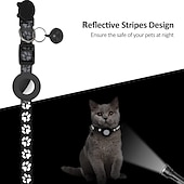 ieftine Guler, Hamuri și Lesă-guler animal de companie pentru airtag guler imprimeu picioare guler animal de companie cu guler reflectorizant clopot