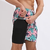 baratos shorts de natação masculinos-Homens Bermuda de Surf Shorts de Natação Calção Justo de Natação Surf Casual Feriado Praia Secagem Rápida Com Cordão Com forro de compressão Gradiente Havaiana Boho Roupas Esportivas 1 5