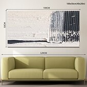 cheap Abstract Paintings-Oil Painting Handmade Hand Painted Wall Art  Black-White Abstract Canvas Painting Home Decoration Decor Stretched Frame Ready to Hang