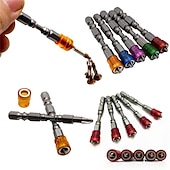 billiga borrsats-5 st 65 mm halkskydd elektriska magnetiska mutter medbringare set 1/4 tum sexkantsskaft s2 ph2 magnetiska phillips korsskruvmejsel bits set elektrisk drivande bits set present till maskinist