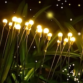economico Luci paesaggistiche-2/4 confezioni luci lucciola solari impermeabili all&#039;aperto due modalità di luce persistente e lampeggiante 6/8/10 teste bianco caldo bianco multi colore