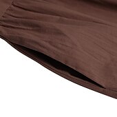 abordables concevoir des robes en coton et lin-Robe en coton et lin Robe casual Femme Robe longue maxi Lin Bohème Décontractées robe hiver du quotidien Vacances Col Ras du Cou Patchwork manche longue Eté Printemps Automne lin Ample Noir Blanche