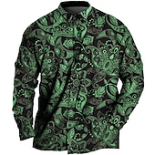 economico Camicie taglie forti da uomo-Per uomo Taglie Forti Camicia Grande e alto Stampe Grafiche Collo ripiegato Bottoni Manica Lunga Primavera &amp; Estate Sport Moda Streetwear Designer All'aperto Vacanza Top