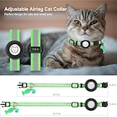 cheap Dog Collars, Harnesses &amp; Leashes-For Airtag Case and Cat Collar Airtag Cat Collar for Airtag Collar With Bell Airtag Reflective Fishbone Pet Collar（no tracker）