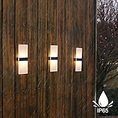 cheap Outdoor Wall Lights-2pcs Solar Wall Lights 2 Modes Lighting Outdoor Waterproof LED Wall Lamp Intelligent Light Control Garden Fence Lights Solar Lamp Courtyard Street Landscape Light