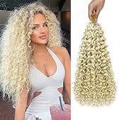 cheap Crochet Hair-18 Inch 8 Packs Curly Crochet Hair Beach Curl Water Wave Crochet Hair Deep Wave Wavy Braids Curly Crochet Hair For Black Women