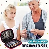 abordables coser y tejer y ganchillo-100 Uds ganchos de ganchillo de aluminio tejido artesanal suéter juego de agujas de coser
