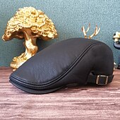 お買い得  メンズハット-男性用 ハンチング ブラック ブラウン PU ファッション ストリートファッション スタイリッシュ 1920年代のファッション アウトドア 日常 お出かけ 平織り ウォーム