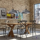 levne Ostrovní světla-LED závěsné světlo závěsné stropní průmyslové kartáčované vintage stínidlo barové osvětlení, osvětlení restaurace starožitný kartáčovaný rustikální kov