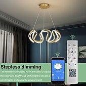 billige Sirkeldesign-led pendellys 50cm 1-lys ring sirkeldesign dimbar aluminiumslakkert finish luksuriøs moderne stil spisestue soverom pendellamper 110-240v kun dimmes med fjernkontroll