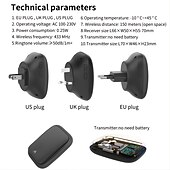 abordables Systèmes de sonnettes-Sonnette sans fil auto-alimentée étanche pas de batterie nécessaire 38 sonneries plug-in ding dong sonnette de porte volume élevé cloche d&#039;allaitement