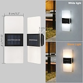 cheap Outdoor Wall Lights-2pcs Solar Wall Lights 2 Modes Lighting Outdoor Waterproof LED Wall Lamp Intelligent Light Control Garden Fence Lights Solar Lamp Courtyard Street Landscape Light