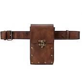 levne univerzální taška na telefon-pouzdro na opasek taška do pasu fanny pack středověké vintage kožené pouzdro pouzdro na mobil pouzdro na opasek kapsa na peněženku příležitostná turistika festival renesanční faire kostým cestovní